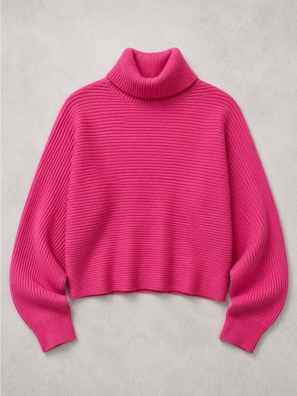 Zara Pink Ribbed Cropped Turtleneck Sweater Women’s Medium